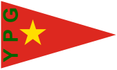 Vertical red flag of the YPG, used since 2011 until early 2013