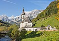 Pfarrkirche St. Sebastian in Ramsau bei Berchtesgaden (von Milseburg)