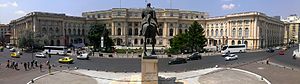 The Royal Palace with the equestrian statue of king Carol I in front Piata revolutiei 2013-06-25 12.03.18.jpg