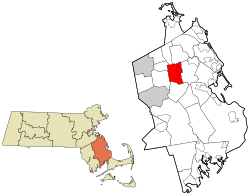 Emplacement dans le comté de Plymouth dans le Massachusetts