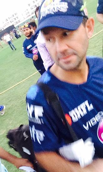 Former Australian Captain and Mumbai Indians Coach, Ricky Ponting at the stadium during net sessions Ponting at bbd.jpg