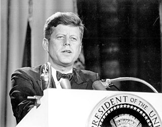 John F. Kennedy giving a speech