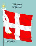 Drapeau du régiment de Picardie créé en 1558 à partir des bandes de Picardie.