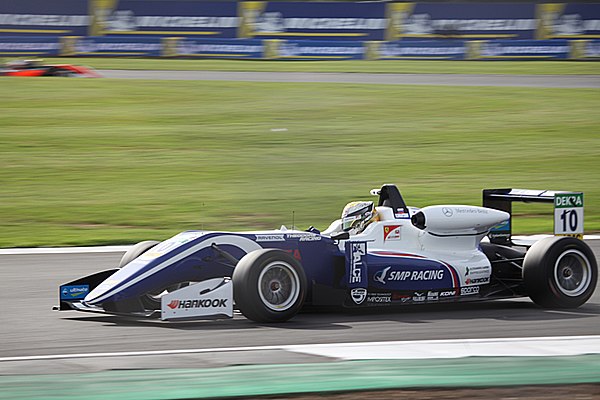 Shwartzman racing for Prema Powerteam in the 2018 FIA Formula 3 European Championship