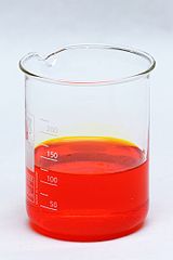 A concentrated solution of potassium dichromate in water.