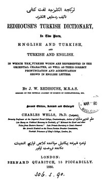 Redhouse's Turkish Dictionary, Second Edition (1880)