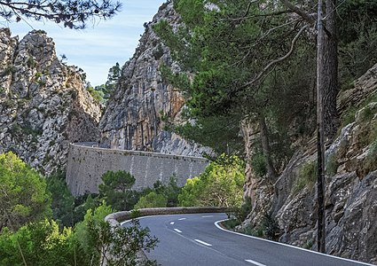 Road Ma-2130 near Coll de sa Batalla Majorca