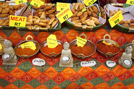 Saville's Eastern Delights stall at Root44 Market, Stellenbosch, South Africa