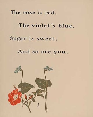 <span class="mw-page-title-main">Roses Are Red</span> Love poem and childrens rhyme