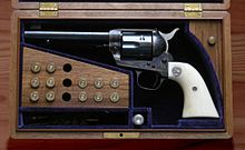 Colt Peacemaker, showing discoloration from case-hardening SAA 44-40.JPG