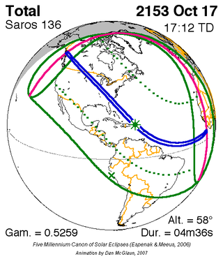 <span class="mw-page-title-main">Solar eclipse of October 17, 2153</span> 22nd-century solar eclipse