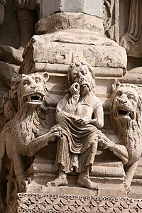Daniel in the Lion's Den, from porch of the Church of St. Trophime, Arles (late 12th century)