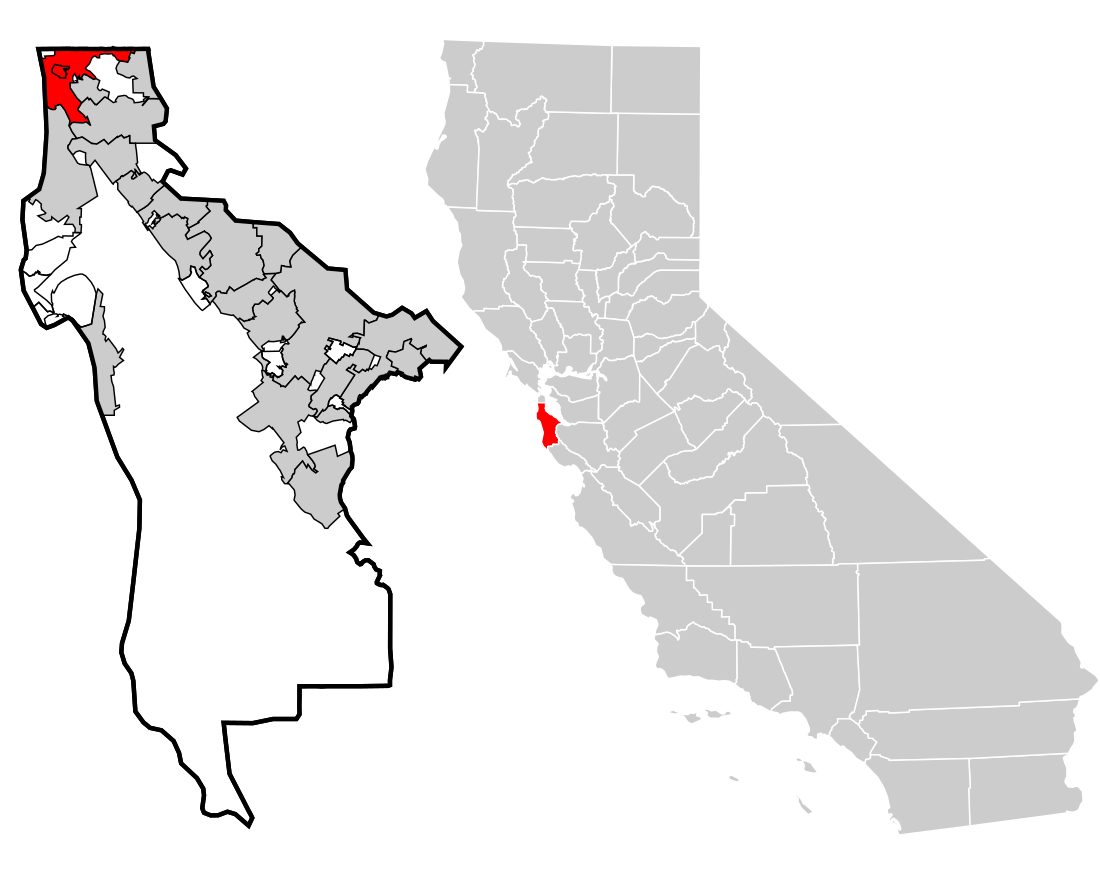 File:San Mateo County California Incorporated and Unincorporated areas Daly City Highlighted (gray).svg