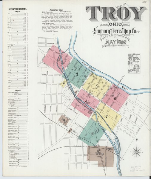 File:Sanborn Fire Insurance Map from Troy, Miami County, Ohio. LOC sanborn06914 002-1.tif