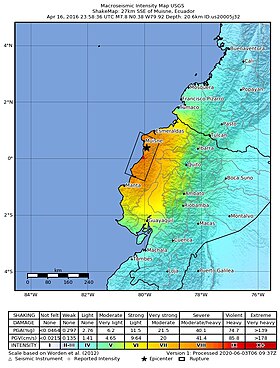 Immagine illustrativa dell'articolo del terremoto del 2016 in Ecuador