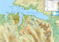 Cartes de Sébastopol avec l'emplacement des principales batailles et des points stratégiques.
