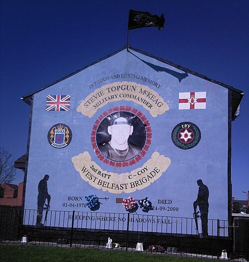 A mural commemorating Stephen McKeag on Hopewell Crescent, off the Shankill Road