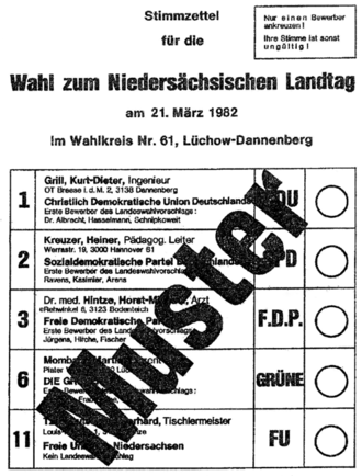 Stimmzettel fur die Wahl zum Niedersachsischen Landtag 1982 Wahlkreis Luchow-Dannenberg.png