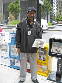 A vendor for StreetWise in Chicago Streetwise vendor 1.jpg