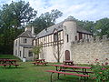 The couryard of Stronghold Castle, Oregon, Illinois, USA.