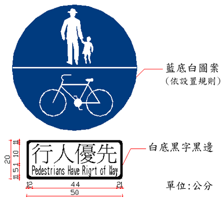 Some pavements/sidewalks in Taiwan have this sign to allow bicycling.