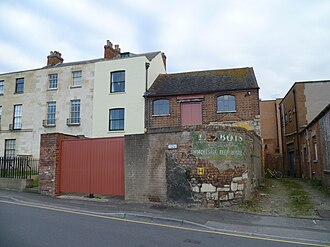 Former premises of Talbots Bottlers, Ladybellegate Street, Gloucester, 2015. Talbots Bottlers, Gloucester 01.JPG