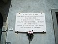 Targa sulla casa dei Fratelli Calvi - Piazza Brembana (Foto Luca Giarelli).JPG