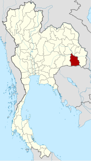 Map of Thailand with the province of Si Sa Ket highlighted