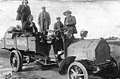 The first lorry transport through Sweden in 1909 (with a lorry from Scania, Malmo).