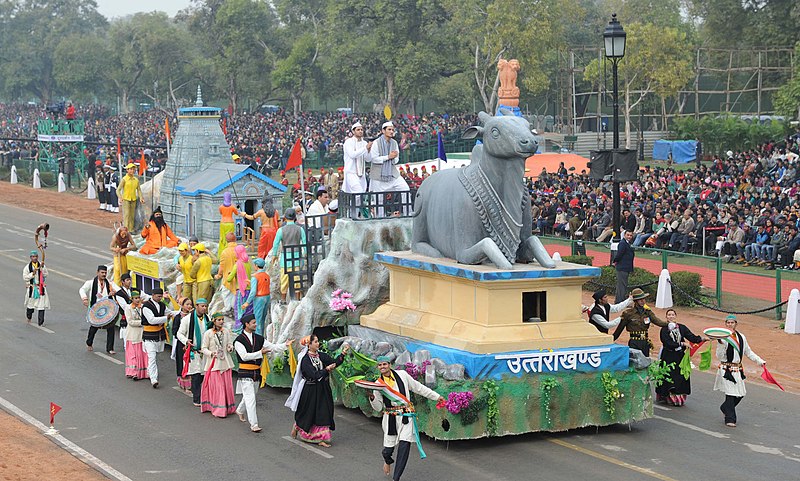 File:The tableau of Uttarakhand passes through the Rajpath during the full dress rehearsal for the Republic Day Parade-2015, in New Delhi on January 23, 2015.jpg