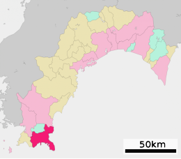 Tosa-Shimizun sijainti Kōchin prefektuurissa