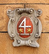 Coat of arms of councillor family Recking at St. Gangolf's church, Trier, Germany.