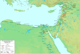 Geofizika mapo de la orienta Mediterranean, kun grandurboj markita en nigra kaj provincoj en ruĝa