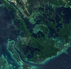 Satellite image of the Ulebsechel Islands