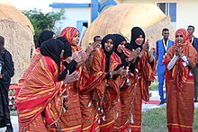 Somali women performing a traditional dance University students perform a dance during an event to showcase traditional Somali culture.jpg