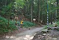 Já na německo-rakóské státní hranici mezi tyrolskó obcó Leutaschem a bavorském městysem Mittenwaldem