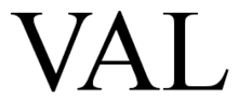Schriftzug „VAL“ mit Unterschneidung