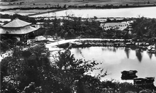 Japanese Lake 1925 View of Japanese Lake at Leverhulmes Rivington Bungalow Grounds c 1925.png