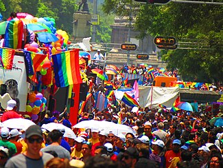 Pride March on Paseo de la Reforma, Mexico City, 2019.