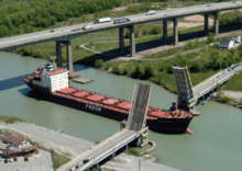 A ship passing through the Welland Canal in St. Catharines, 2017 Welland Canal image.png