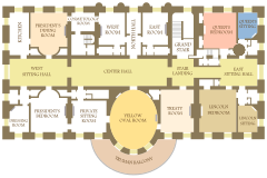 White House second floor showing location of principal rooms White House FloorPlan2.svg