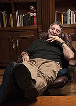 Author William Peter Blatty inside of his home office in 2009.