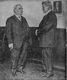 Dever (right) with George E. Brennan William Emmett Dever with 1923 mayoral election campaign manager George E. Brennan.jpg