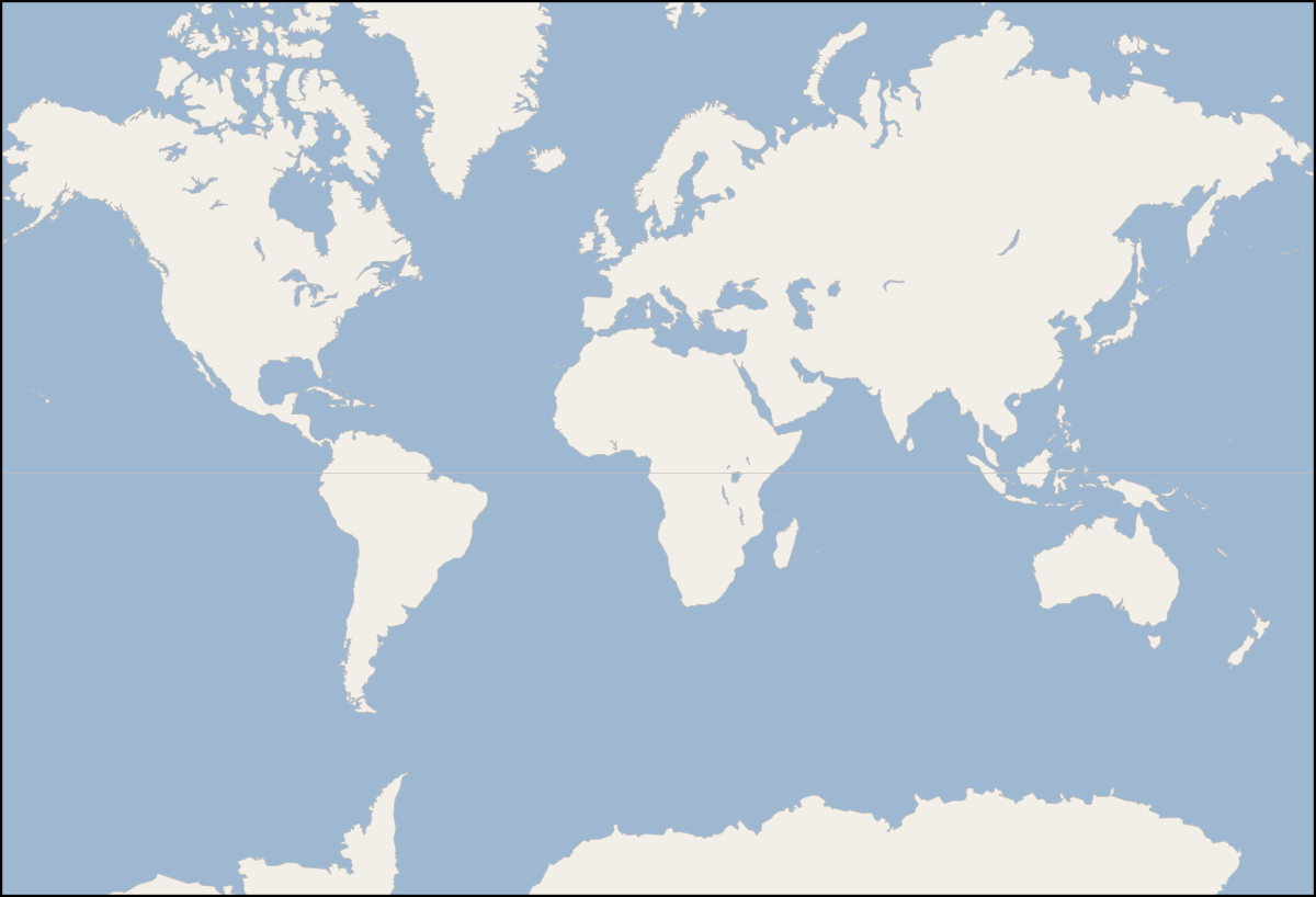 blank map of the world with countries