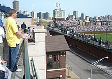 File:20120801 Wrigley Field with Ron Santo 10 flags on the roof.JPG -  Wikipedia