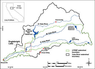 USGS map of the Yuba River watershed