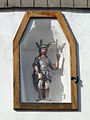 Čeština: Soška na domě čp. 9 ve vsi České Žleby severozápadně od obce Stožec v okrese Prachatice, jejíž jsou součástí. English: Statue on house No 9 in the village of České Žleby, part of the municipality of Stožec, Prachatice District, South Bohemia, Czech Republic.