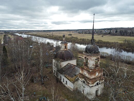 14. Церковь Вознесения Господня в Возгрецовской, Вельский район Автор — Александр Антонов гугл-картовский