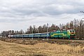 Lokomotiva ČS7-056 v nátěru depa Moskva-Kurskaja.