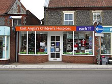 A charity shop in Sheringham, UK -2019-11-15 The each charity shop, Station road, Sheringham.JPG